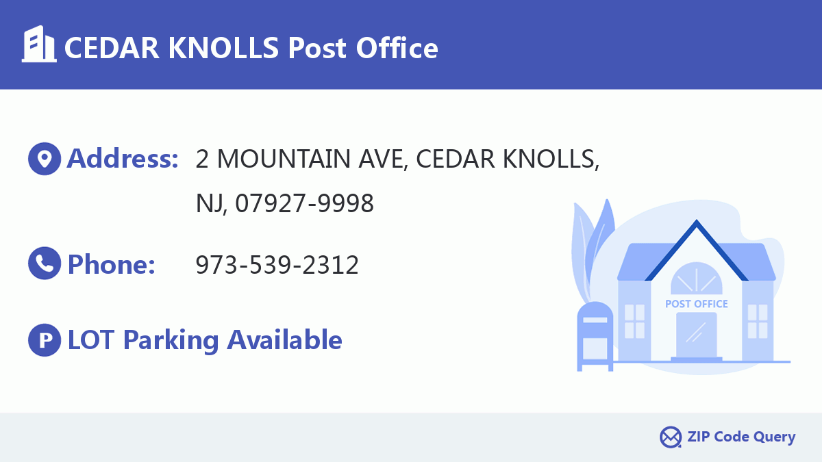 Post Office:CEDAR KNOLLS