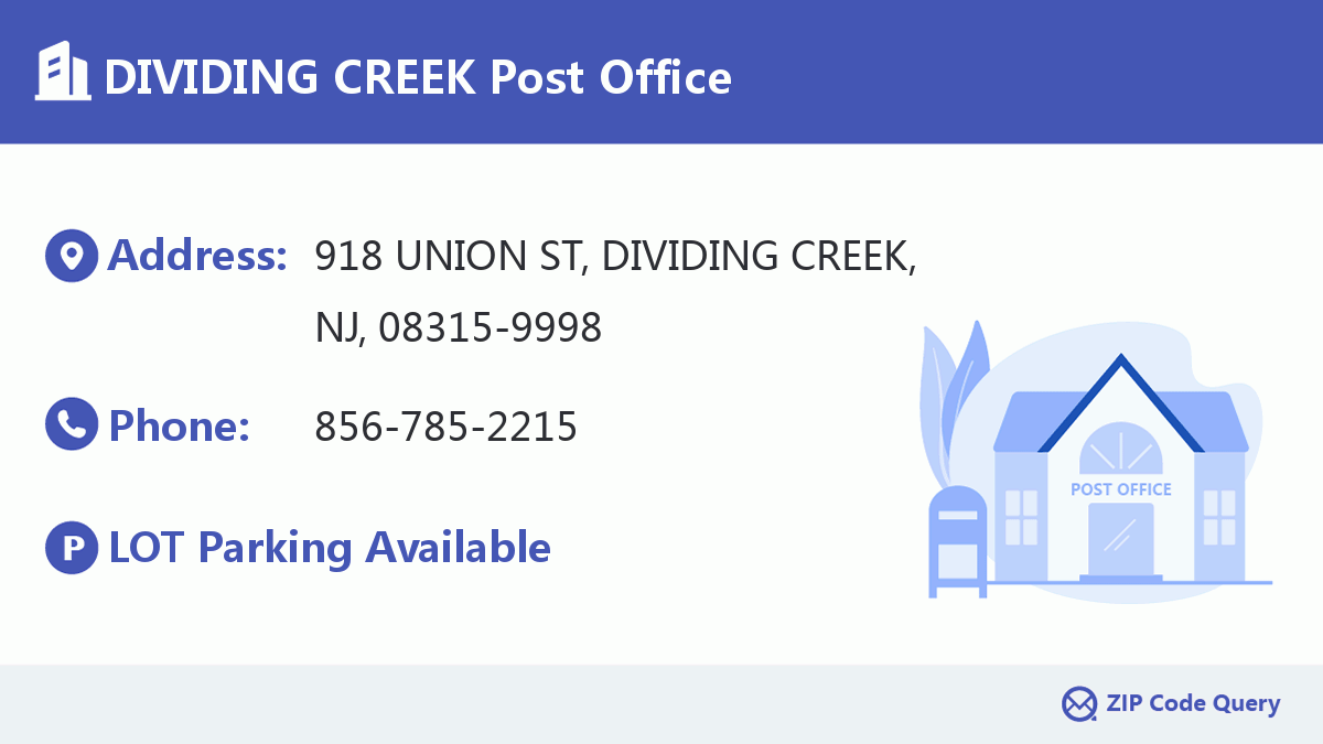 Post Office:DIVIDING CREEK