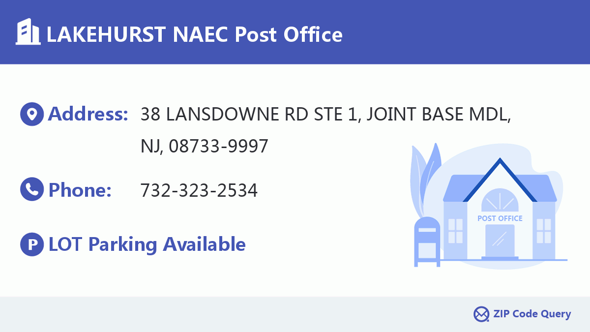 Post Office:LAKEHURST NAEC